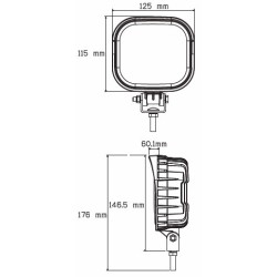 Lampa patrata - Lumina de lucru FLOOD cu 6 LED-uri Lampa patrata - Lumina de lucru FLOOD cu 6 LED-uri